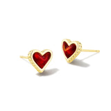 KENDRA SCOTT: FRAMED ARI HEART STUD GOLD