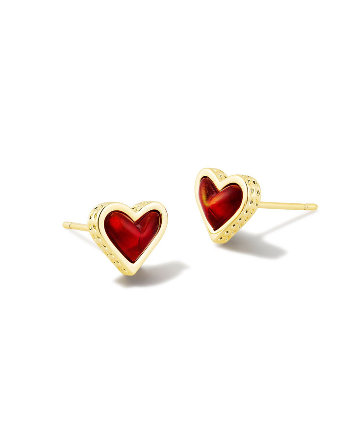 KENDRA SCOTT: FRAMED ARI HEART STUD GOLD