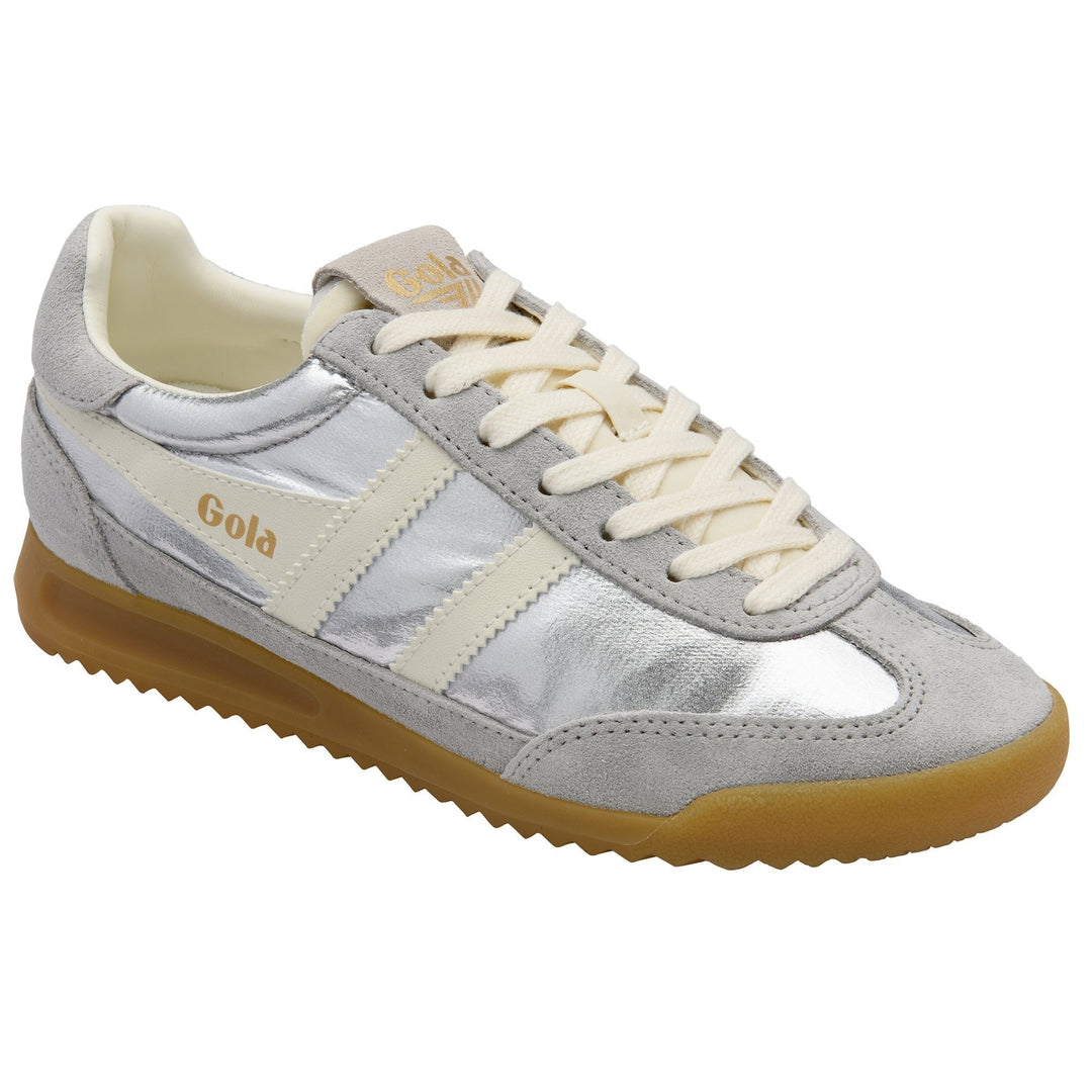 GOLA CLASSICS FIREFLY METALLIC SNEAKER-SILVER/OFF WHITE