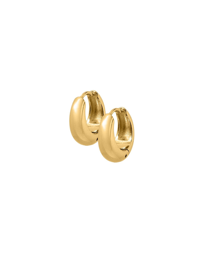 Huggie Earrings - Sunday Hoop Gold 12mm