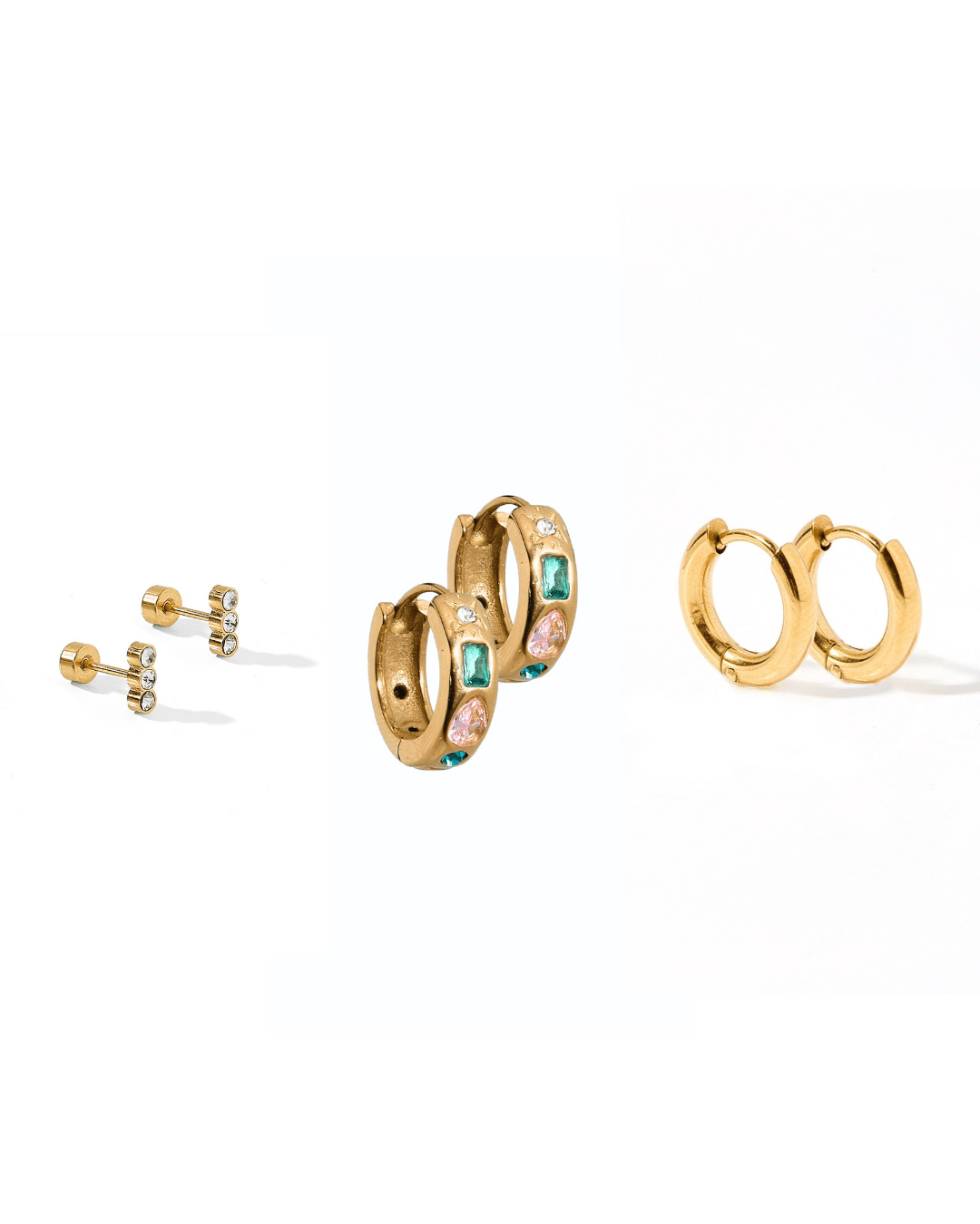 Huggie &amp; Screwback Stud Set - Miami