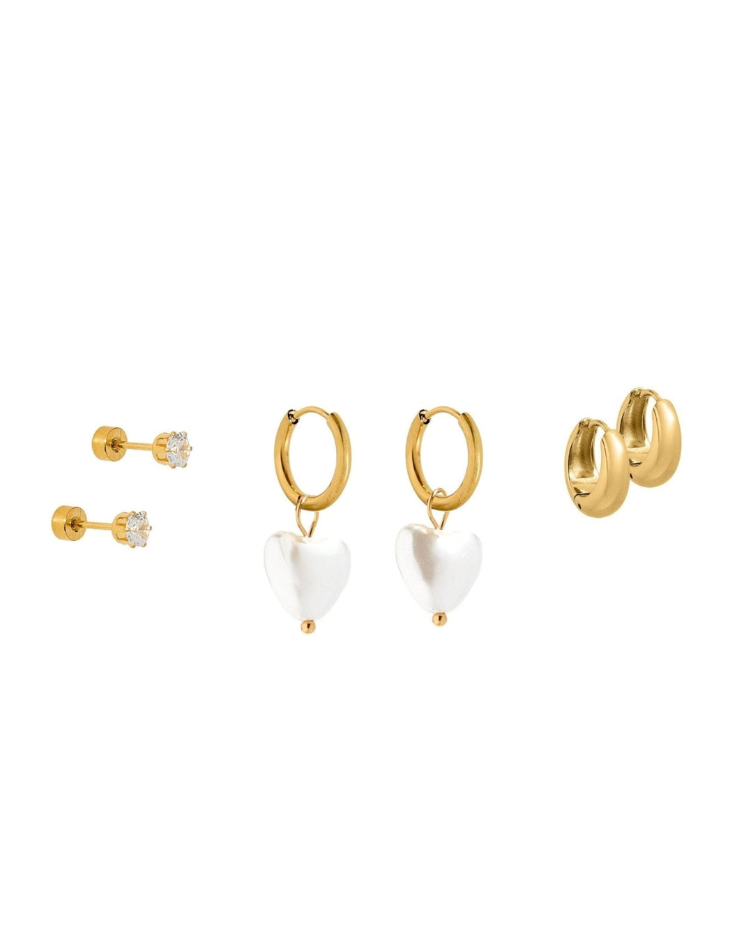 Huggie &amp; Screwback Stud Set - Napa