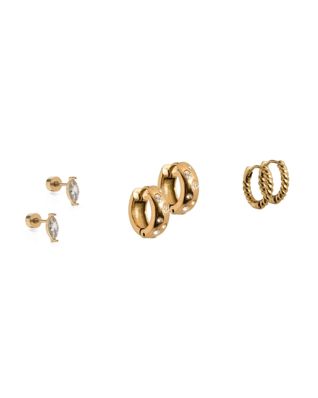 Huggie &amp; Screwback Stud Set - Nashville