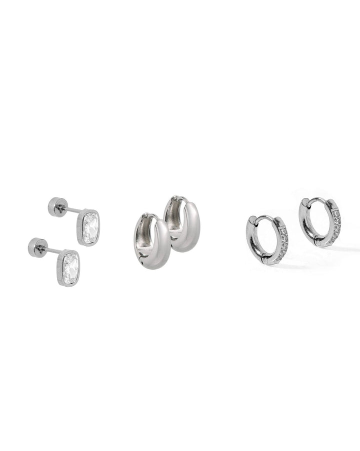 Huggie &amp; Screwback Stud Set - New York