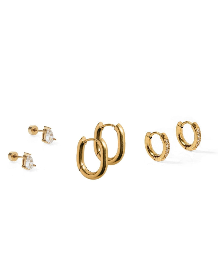 Huggie &amp; Screwback Stud Set - Pasadena