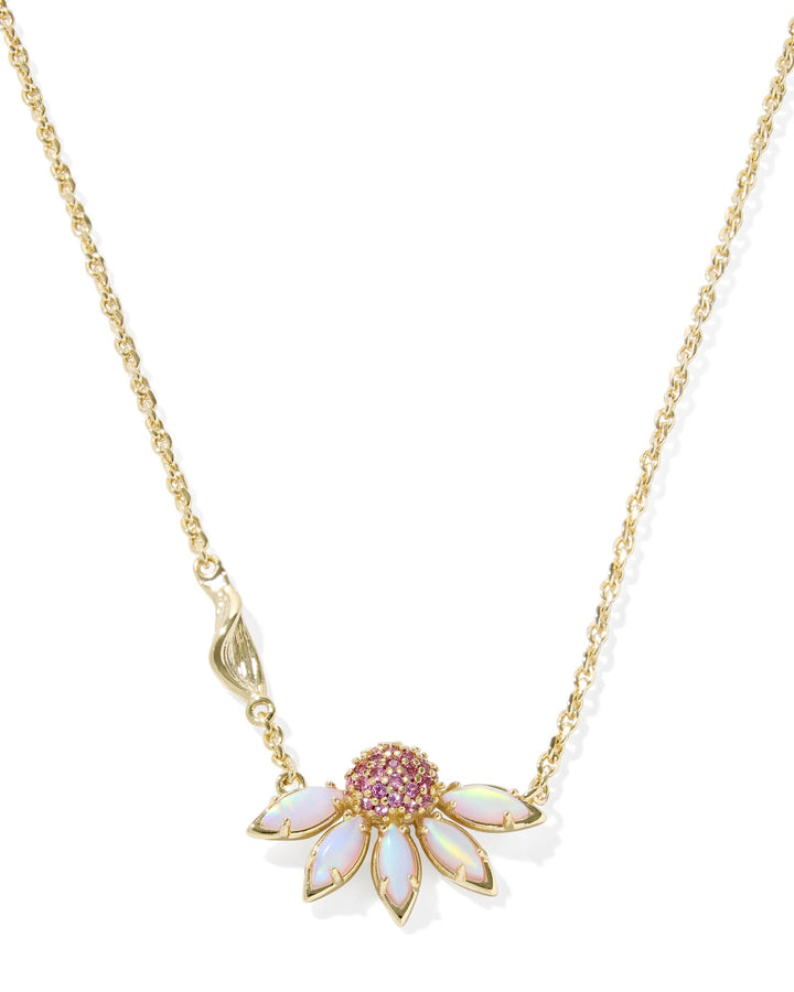 KENDRA SCOTT: ANYA GOLD SHORT PENDANT NECKLACE- LIGHT PINK MIX
