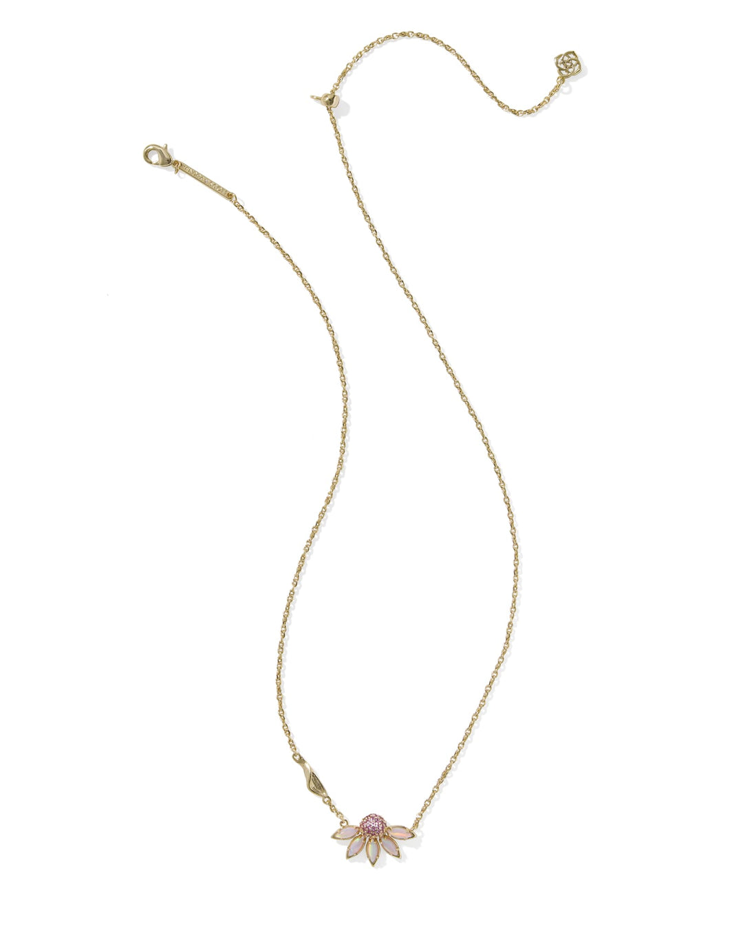 KENDRA SCOTT: ANYA GOLD SHORT PENDANT NECKLACE- LIGHT PINK MIX