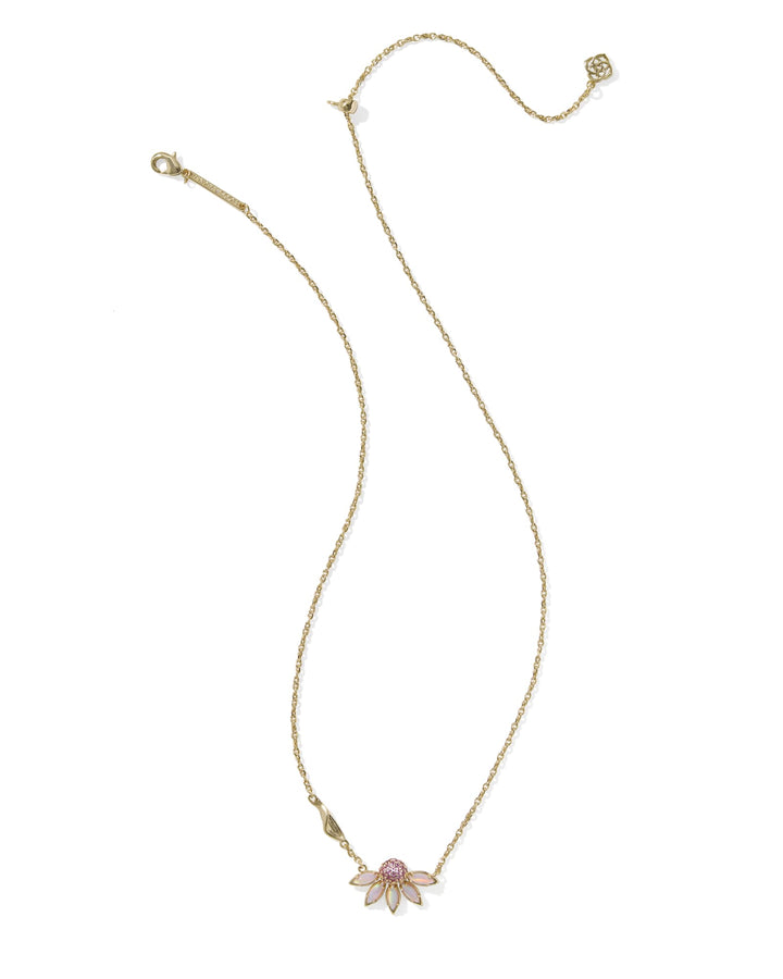 KENDRA SCOTT: ANYA GOLD SHORT PENDANT NECKLACE- LIGHT PINK MIX