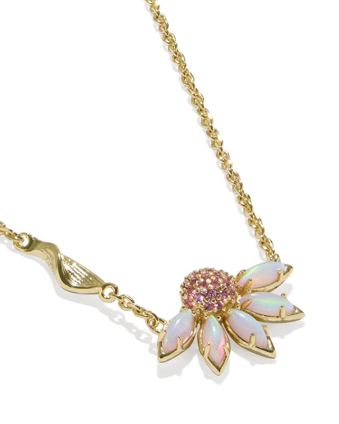 KENDRA SCOTT: ANYA GOLD SHORT PENDANT NECKLACE- LIGHT PINK MIX