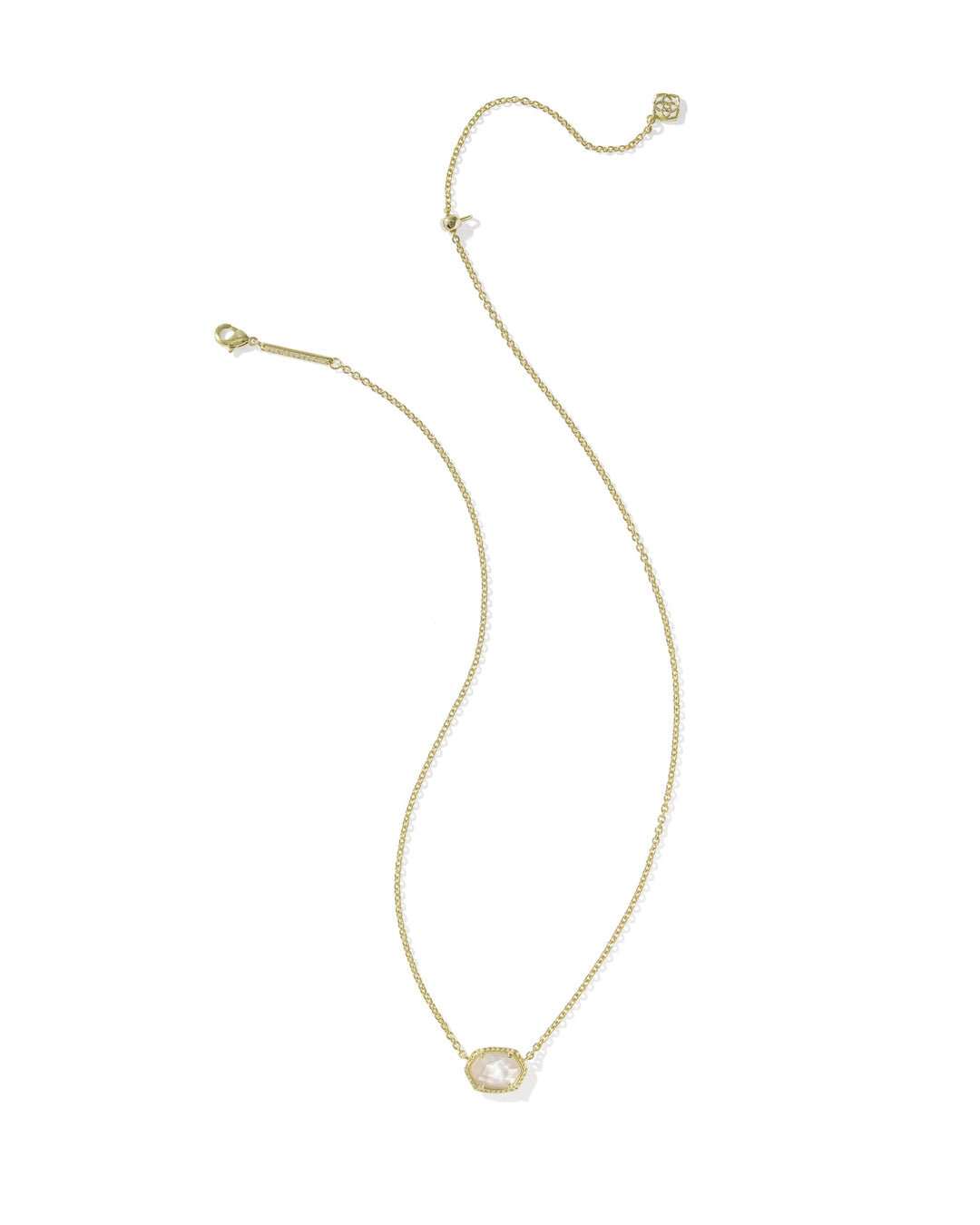 KENDRA SCOTT: DAPHNE GOLD FRAME SHORT PENDANT NECKLACE- IVORY MOTHER OF PEARL