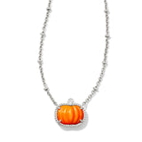 KENDRA SCOTT: PUMPKIN PENDANT NECKLACE RHODIUM