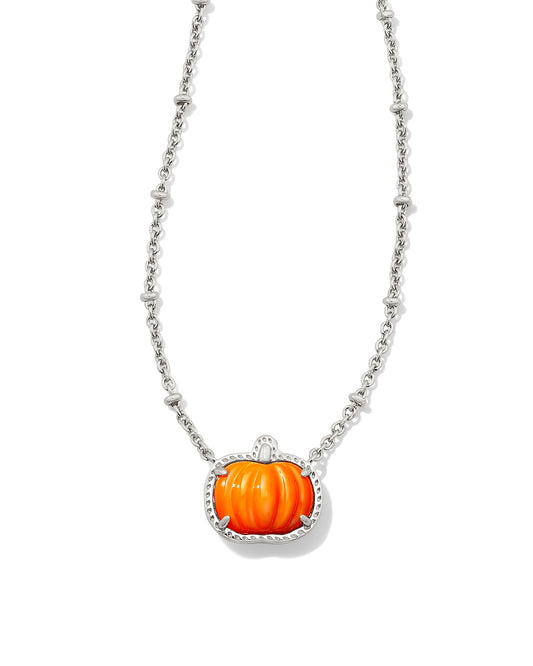 KENDRA SCOTT: PUMPKIN PENDANT NECKLACE RHODIUM