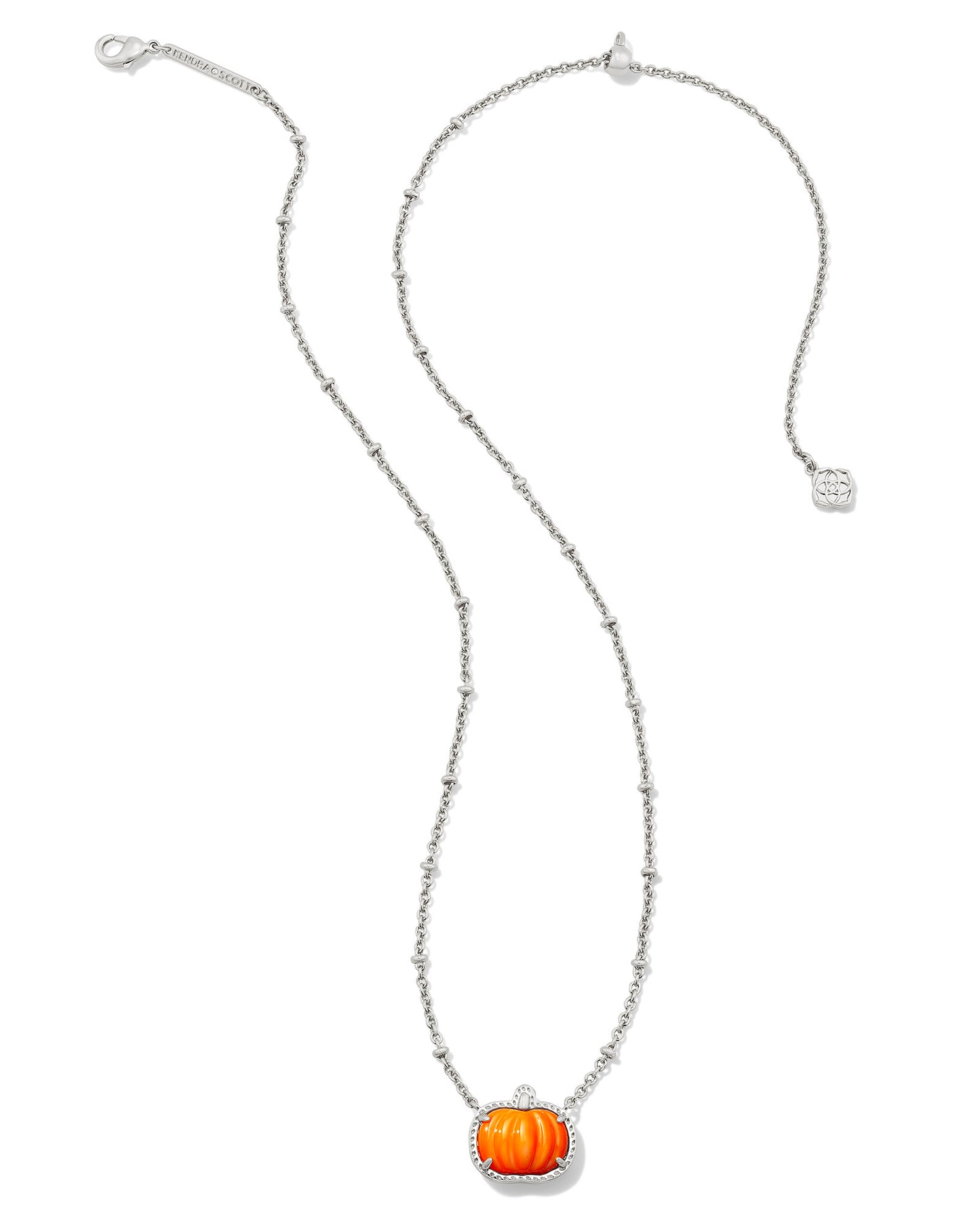 KENDRA SCOTT: PUMPKIN PENDANT NECKLACE RHODIUM