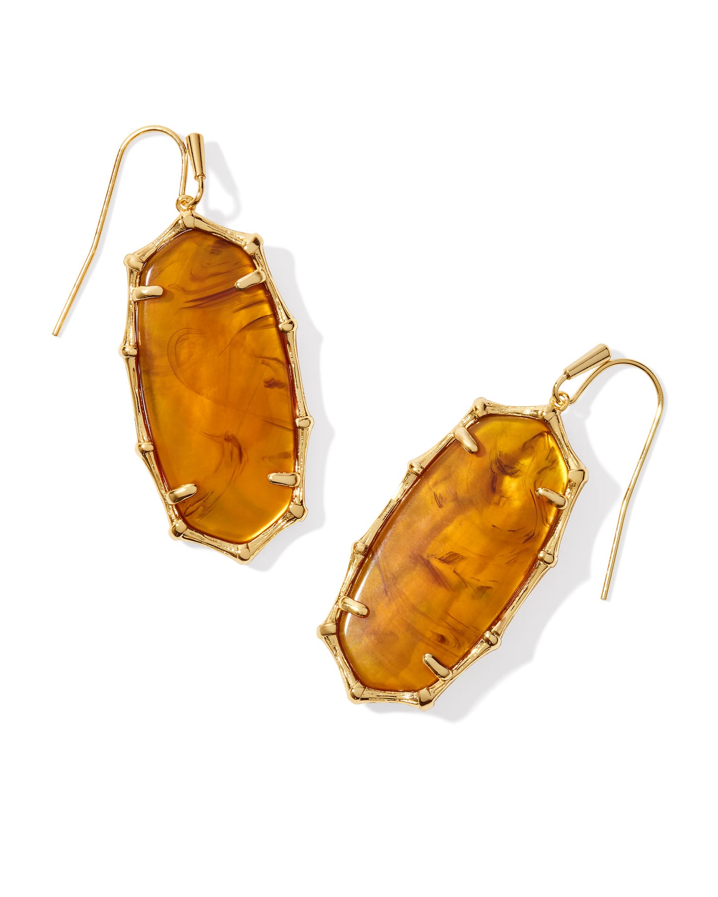 KENDRA SCOTT: ELLE BAMBOO FRAME DROP EARRING GOLD