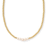 KENDRA SCOTT: EVE BEADED STRAND NECKLACE GOLD/WHITE PEARL