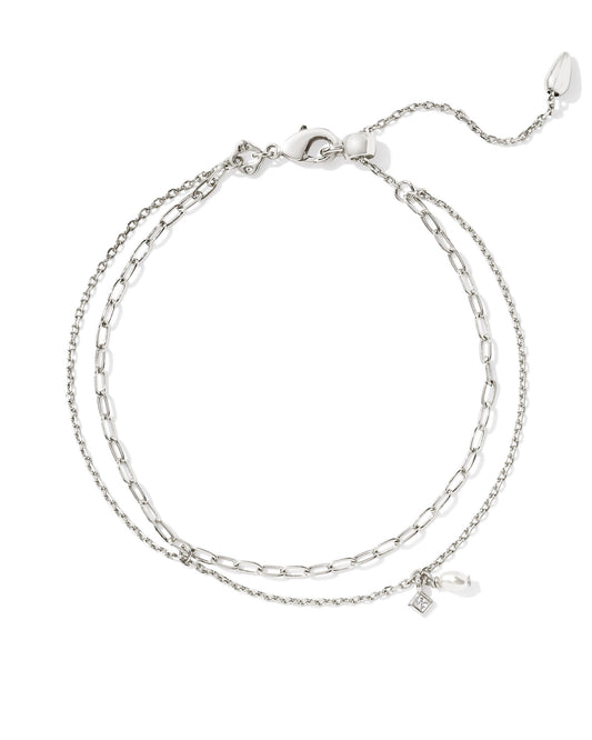 KENDRA SCOTT: EVE MULTI STRAND BRACELET RHODIUM