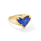 KENDRA SCOTT: FRAMED ARI HEART BAND RING MOOD STONE