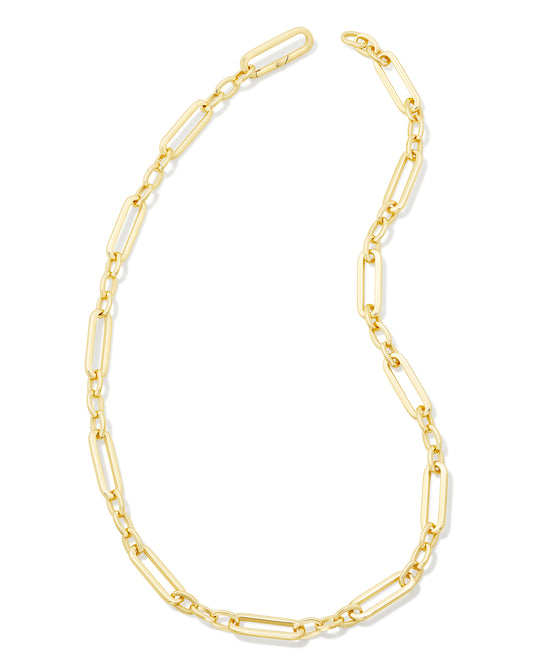 KENDRA SCOTT: HEATHER LINK & CHAIN NECKLACE GOLD