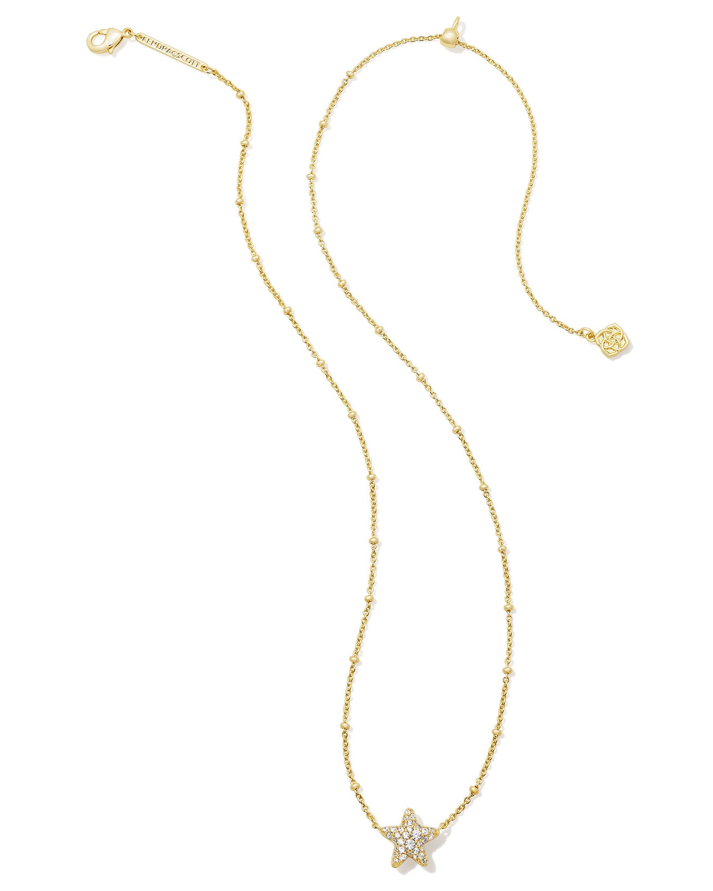 KENDRA SCOTT: JAE STAR PAVE NECKLACE GOLD