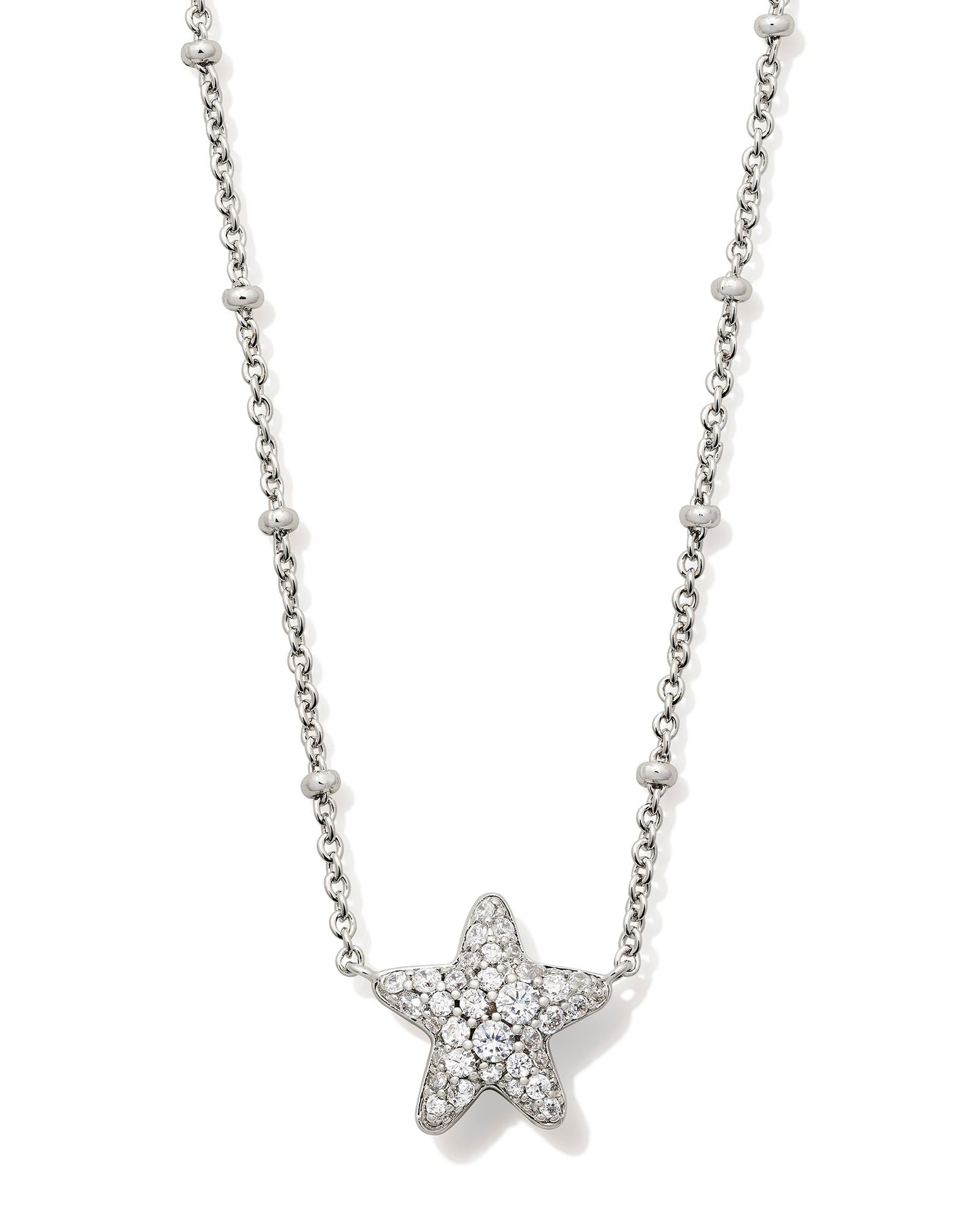 KENDRA SCOTT: JAE STAR PAVE NECKLACE SILVER