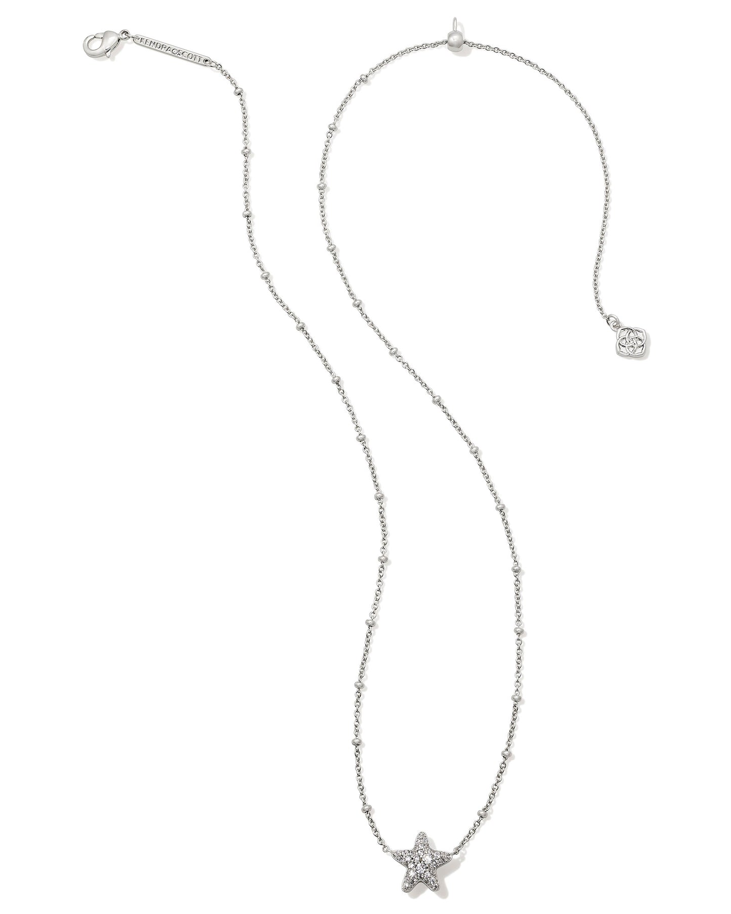 KENDRA SCOTT: JAE STAR PAVE NECKLACE SILVER