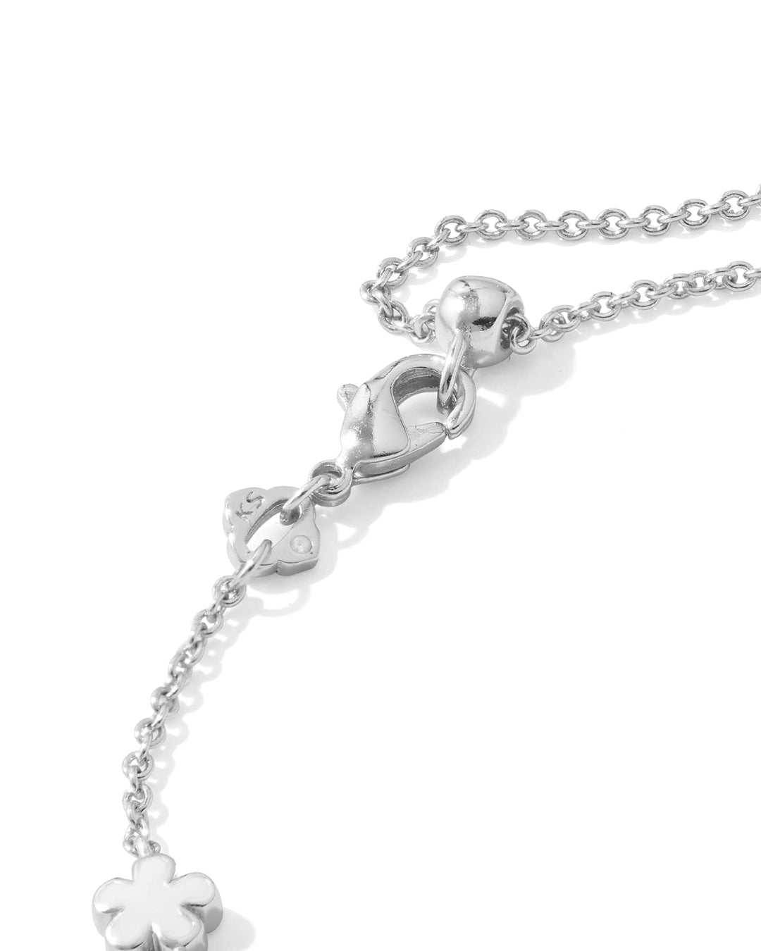 KENDRA SCOTT: JANE SILVER DELICATE CHAIN BRACELET- WHITE ENAMEL