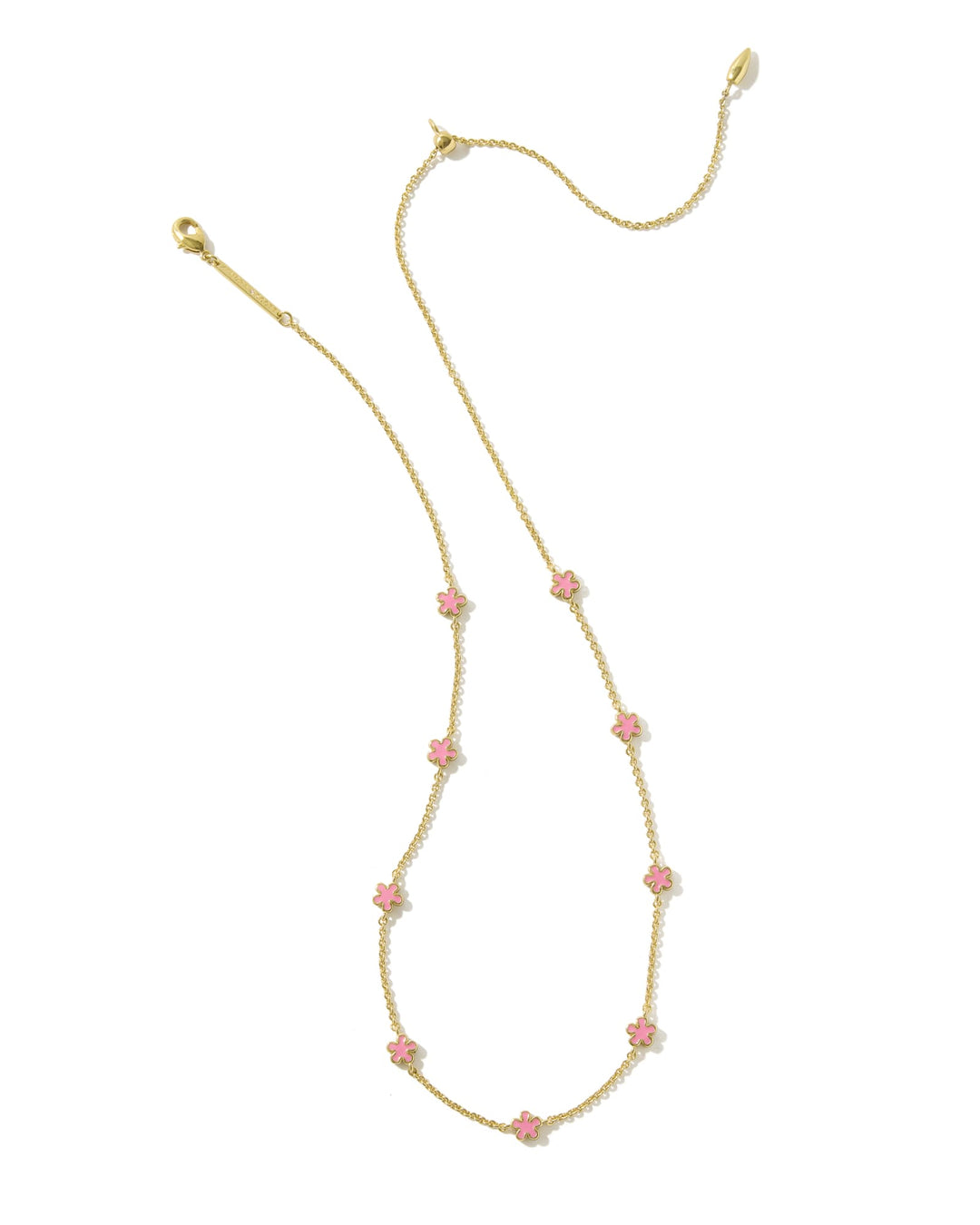 KENDRA SCOTT: JANE GOLD STRAND NECKLACE- DARK PINK ENAMEL