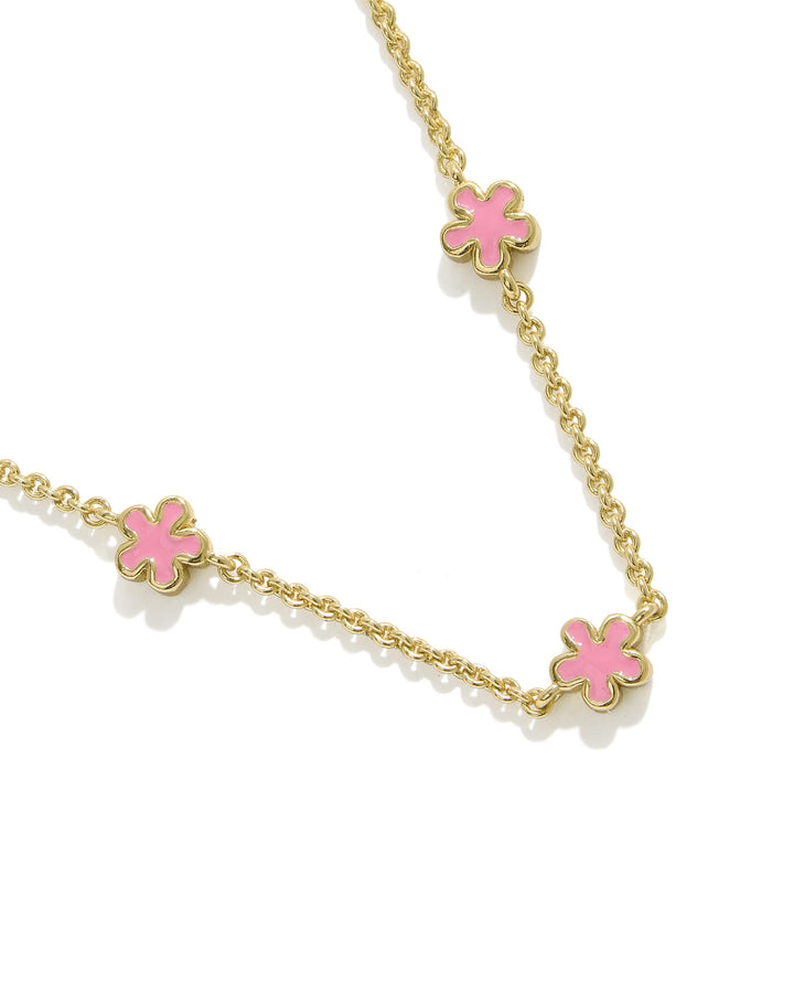 KENDRA SCOTT: JANE GOLD STRAND NECKLACE- DARK PINK ENAMEL
