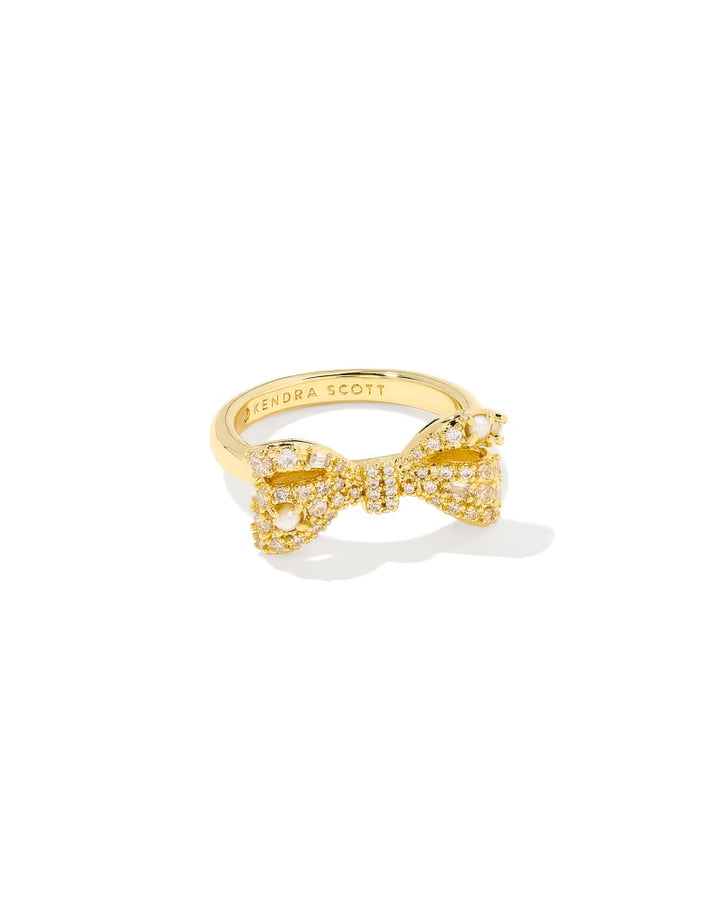 KENDRA SCOTT: GOLD KRISTA BOW COCKTAIL RING