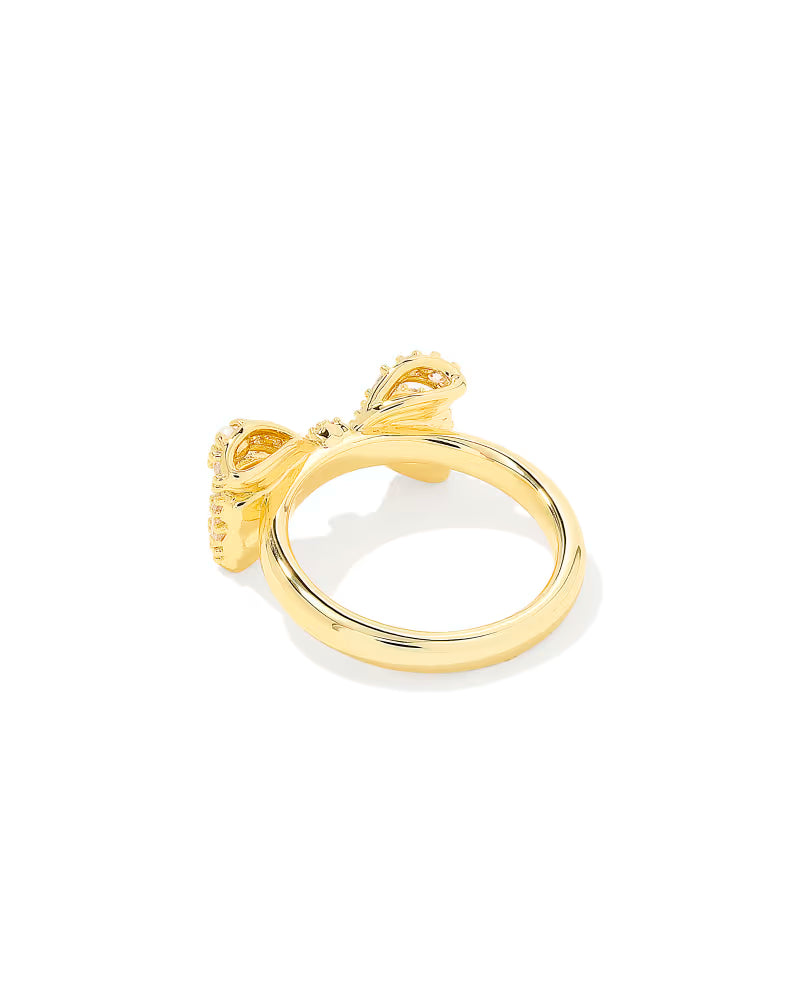 KENDRA SCOTT: GOLD KRISTA BOW COCKTAIL RING