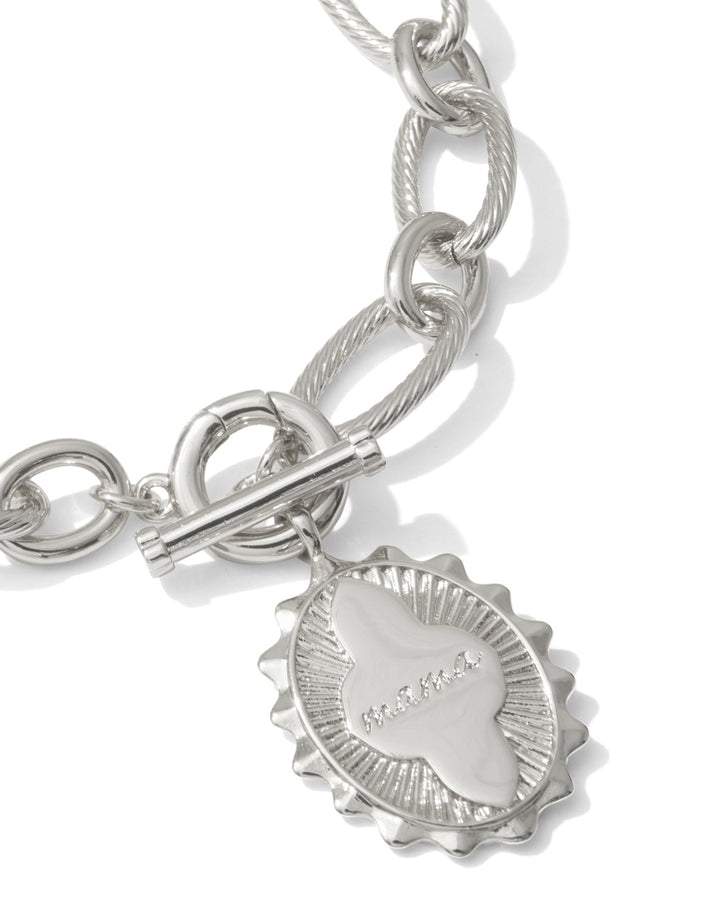 KENDRA SCOTT: MAMA SILVER LINK AND CHAIN BRACELET