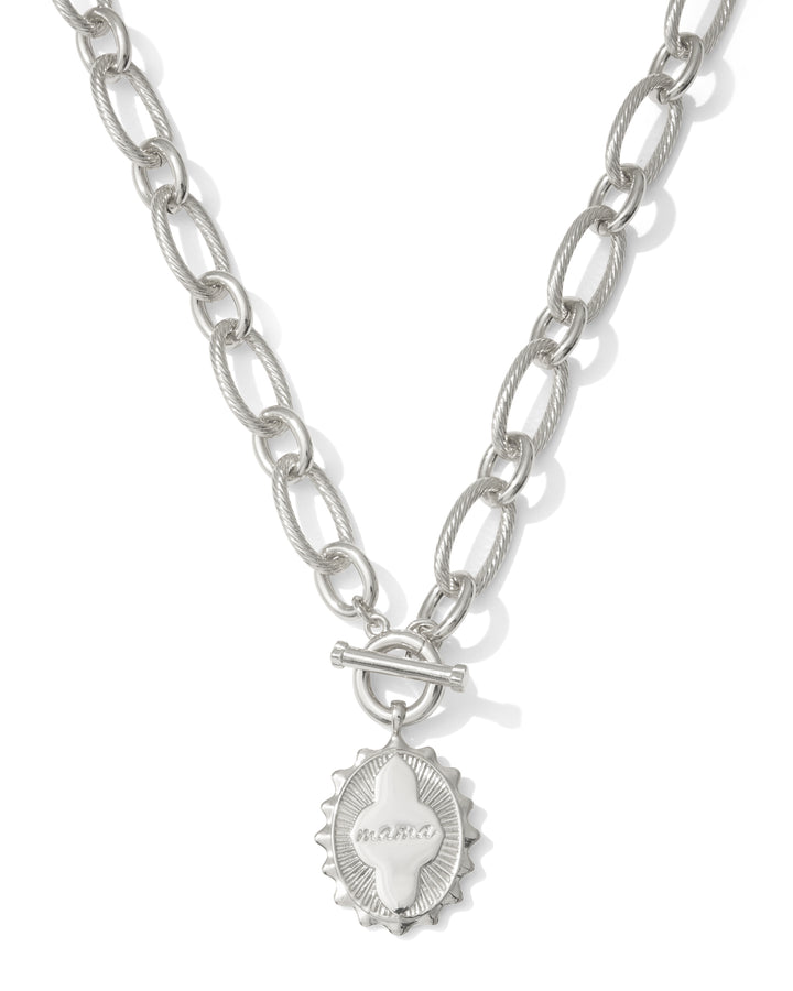 KENDRA SCOTT: MAMA SILVER LINK AND CHAIN NECKLACE