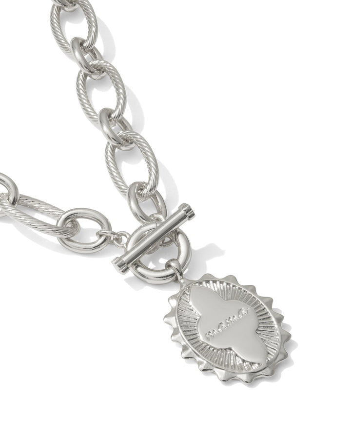 KENDRA SCOTT: MAMA SILVER LINK AND CHAIN NECKLACE
