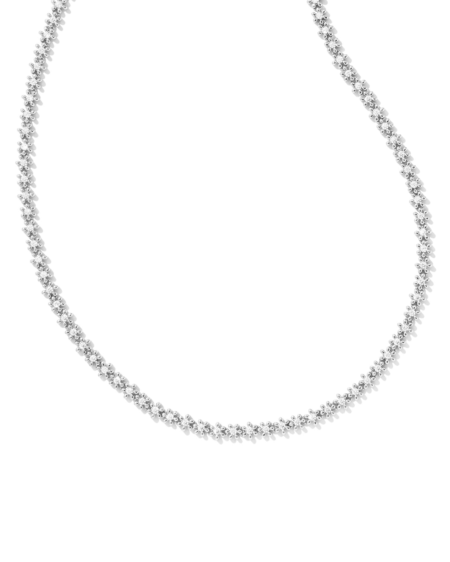 KENDRA SCOTT: NYDIA STRAND NECKLACE RHODIUM