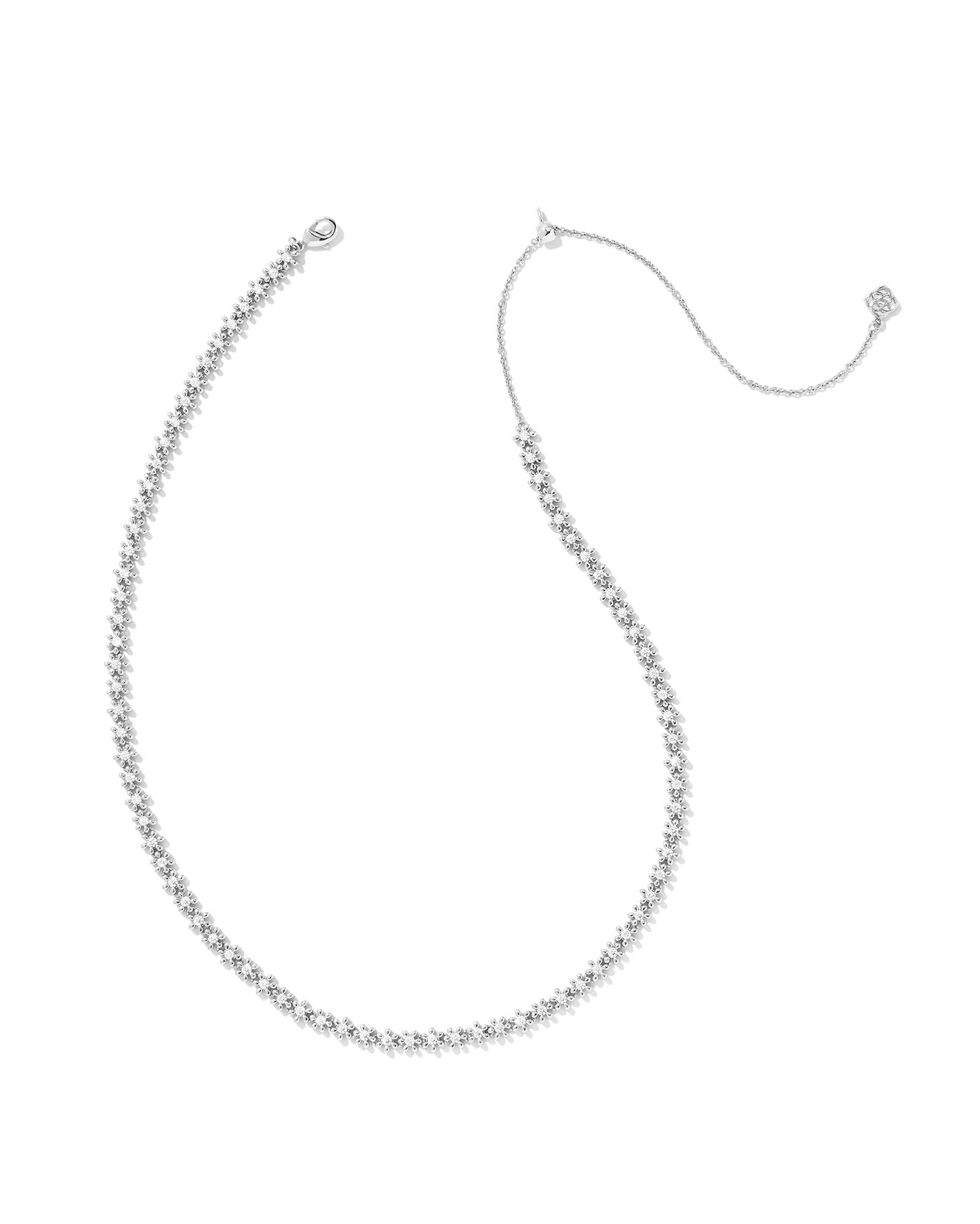 KENDRA SCOTT: NYDIA STRAND NECKLACE RHODIUM