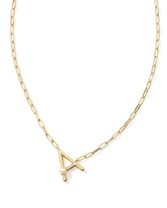 KENDRA SCOTT: PEARL INITIAL NECKLACE