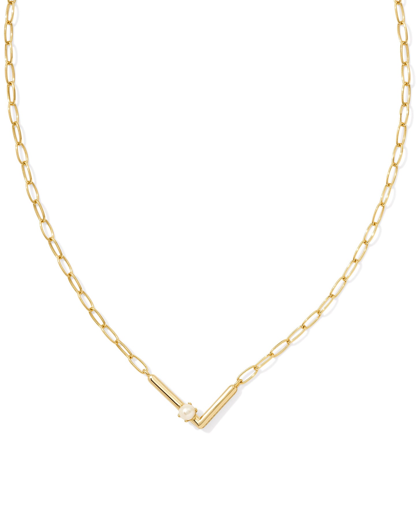 KENDRA SCOTT: PEARL INITIAL NECKLACE