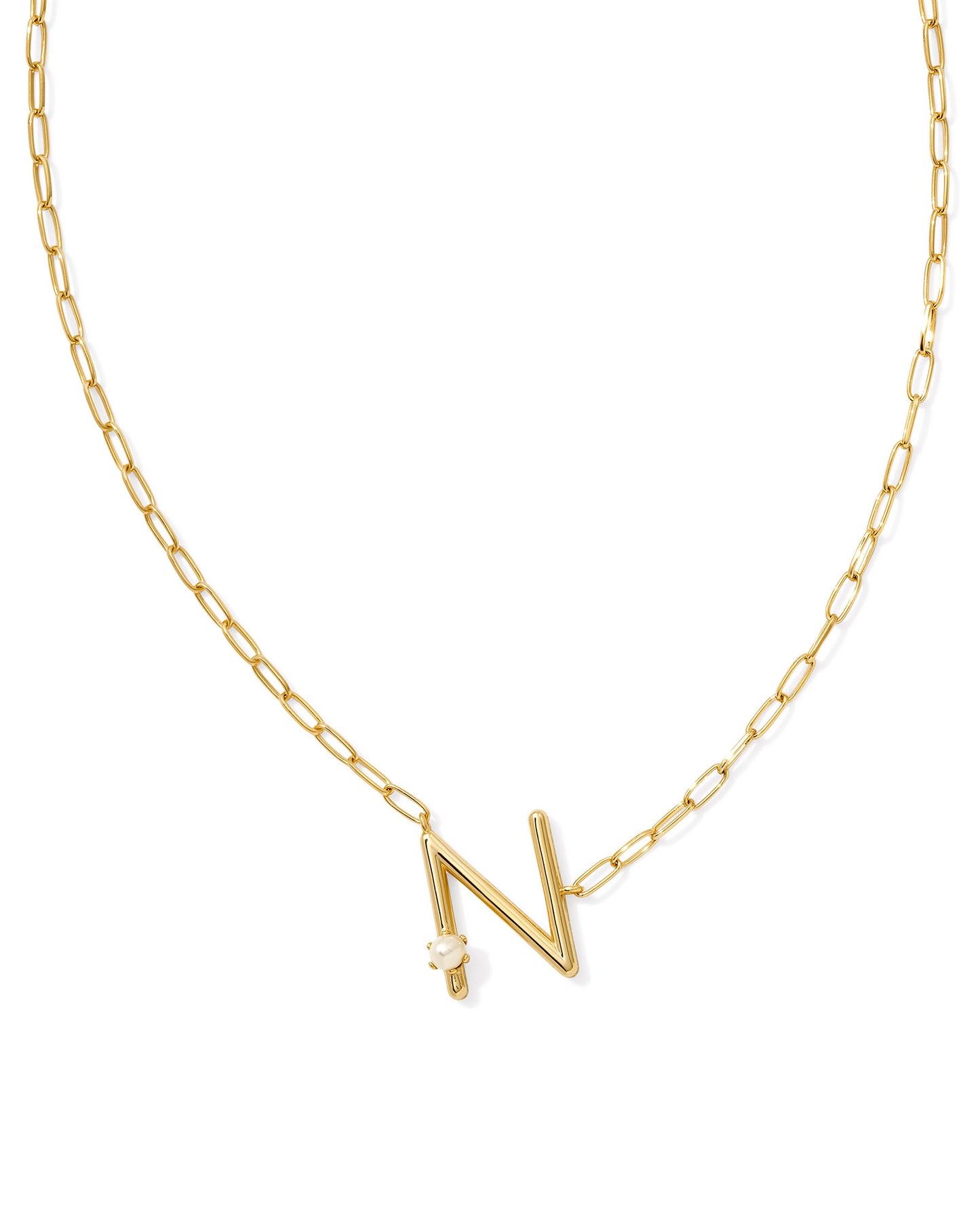 KENDRA SCOTT: PEARL INITIAL NECKLACE