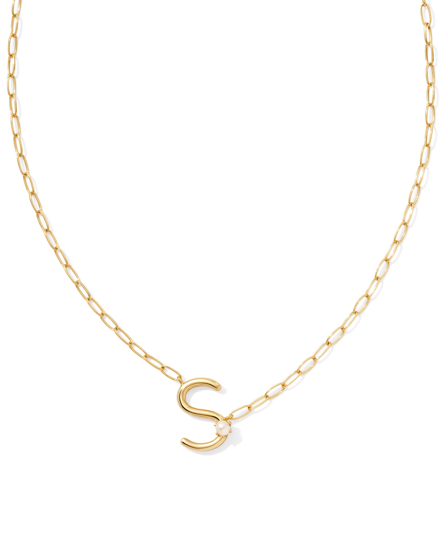 KENDRA SCOTT: PEARL INITIAL NECKLACE