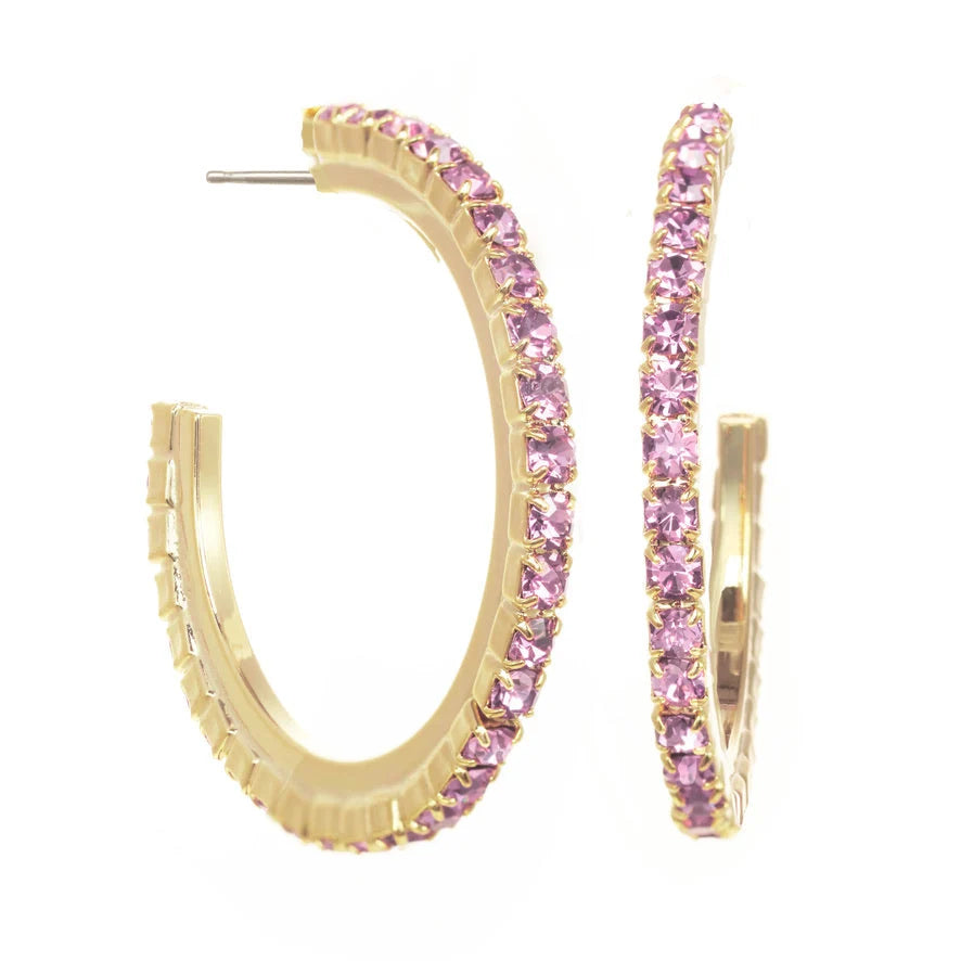 SLIM HOOP EARRING- LIGHT ROSE