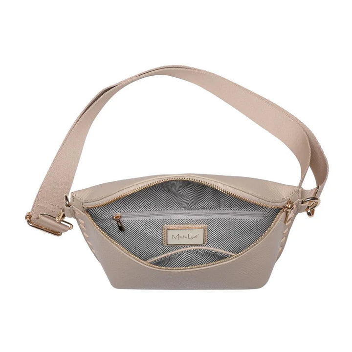 GIZELLE STUDDED BELT BAG- NATURAL