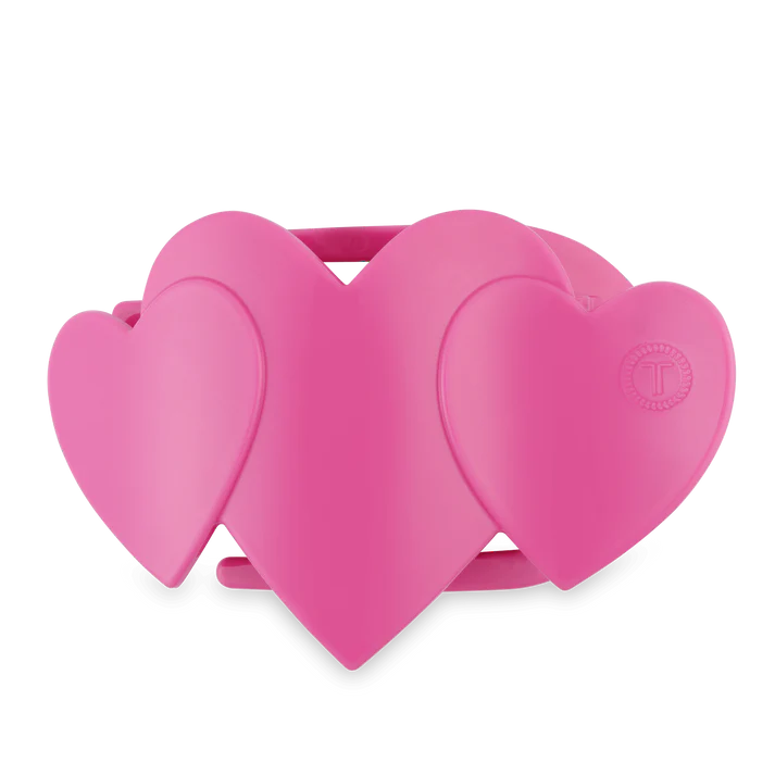 TELETIES: PINK HEART TO HEART LARGE HAIR CLIP