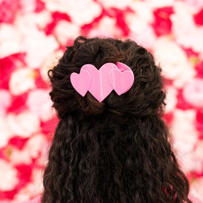 TELETIES: PINK HEART TO HEART MEDIUM HAIR CLIP