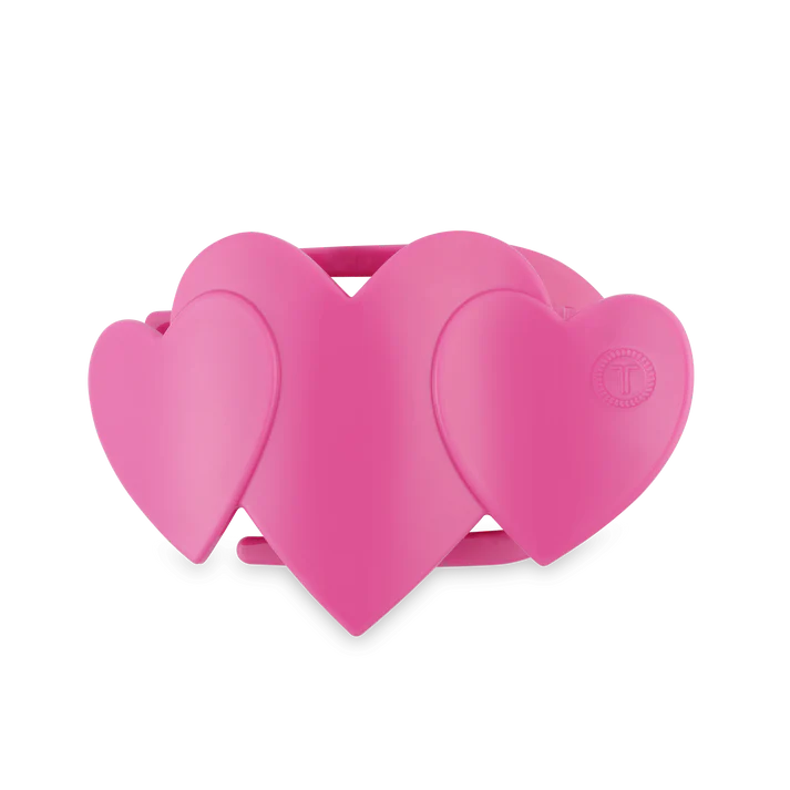 TELETIES: PINK HEART TO HEART MEDIUM HAIR CLIP
