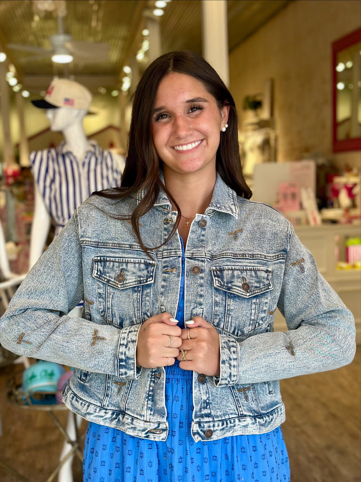 WESTERN STITCH DETAIL DENIM JACKET