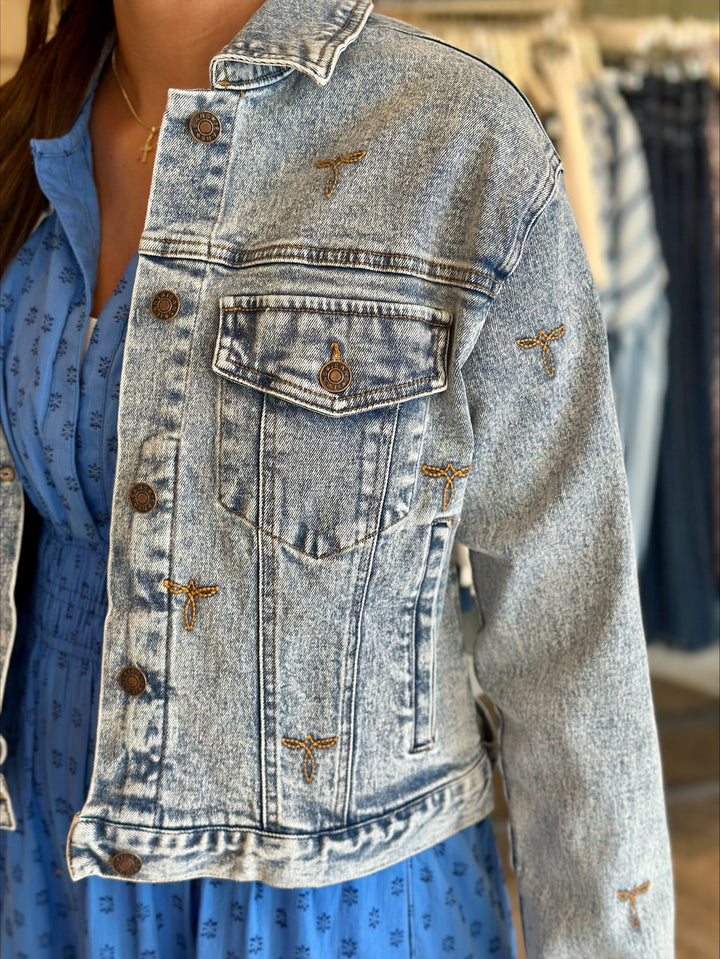 WESTERN STITCH DETAIL DENIM JACKET