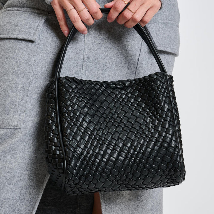 MODA LUXE: ROXY WOVEN BAG- BLACK