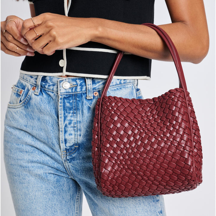 MODA LUXE: ROXY WOVEN BAG- BURGUNDY
