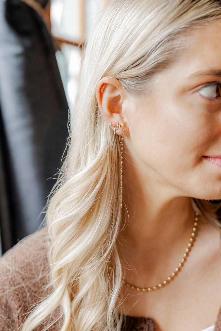 Screwback Stud Earrings - Chloe Climber Gold