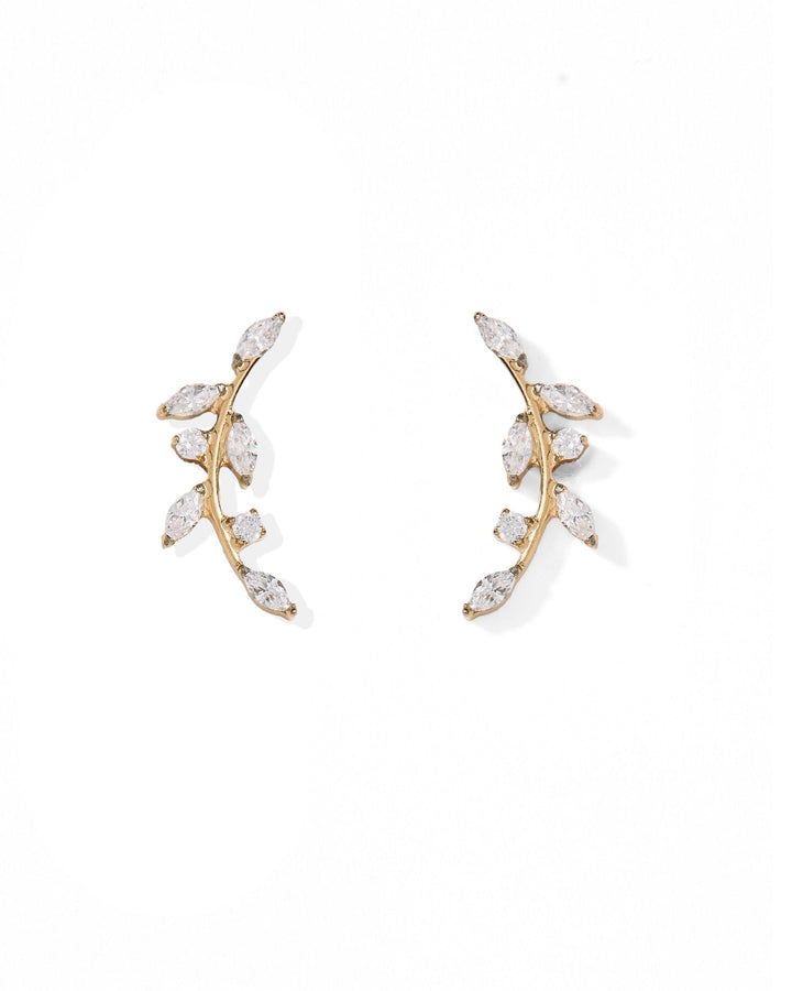 Screwback Stud Earrings - Chloe Climber Gold